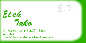 elek tako business card